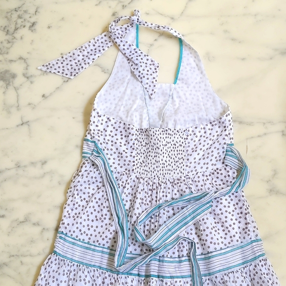 NWOT. Limited Too 100% Cotton Lined Sleeveless/Ruffle Dress w/polka dot & stripe - Picture 6 of 6